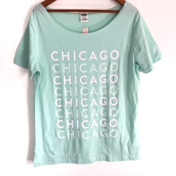 VS PINK | Oversize Mint Chicago Tee (VS80102) - Picture 5 of 5